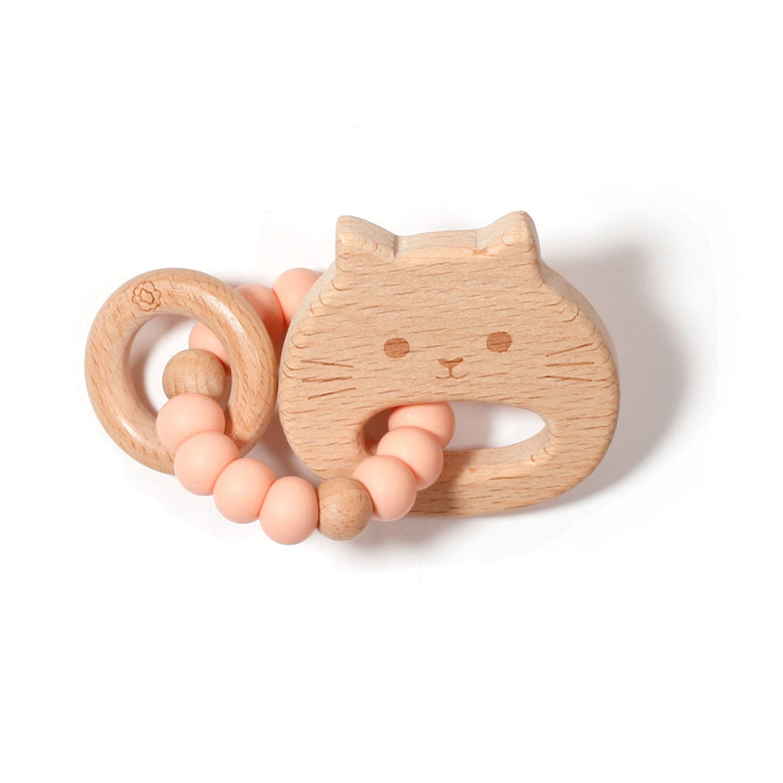 Hochet De Bois Chat - Pêche-Bulle-BUB-B-NM002-08-CLÉMENT