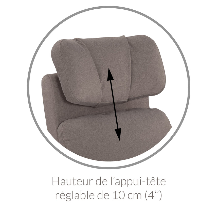 Fauteuil Berçant Inclinable Pivotant Hailey - Henequen (Tissu anti-tache)-Jaymar BB-JAM-523-HENEQ-01-CLÉMENT
