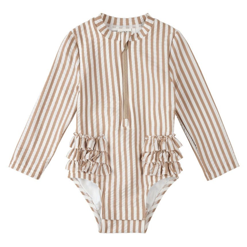 Maillot UV Manches Longues Rayé 0-24mois-Petit Lem-Beige-0-3 m-LEM-26SRM03M29B-CLÉMENT