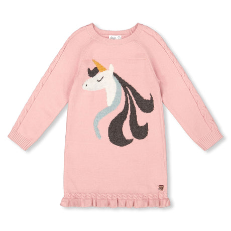 Robe Tricot Licorne 7-10ans-Deux par Deux-Rose-7-2X2-H20KT85-650C-CLÉMENT
