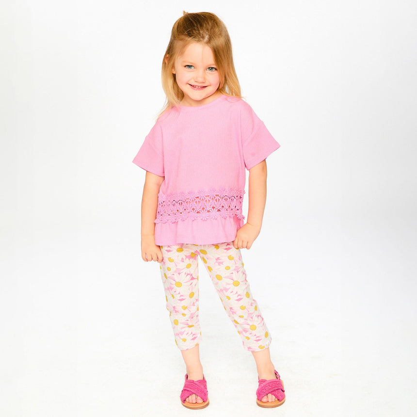 T-shirt Marguerites 7-10ans-Deux par Deux-2X2-H30I71-6240C-CLÉMENT