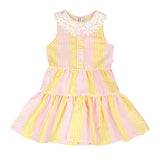 Robe Rayé Marguerites 7-10ans-Deux par Deux-Rose-7-2X2-H30I85-137C-CLÉMENT