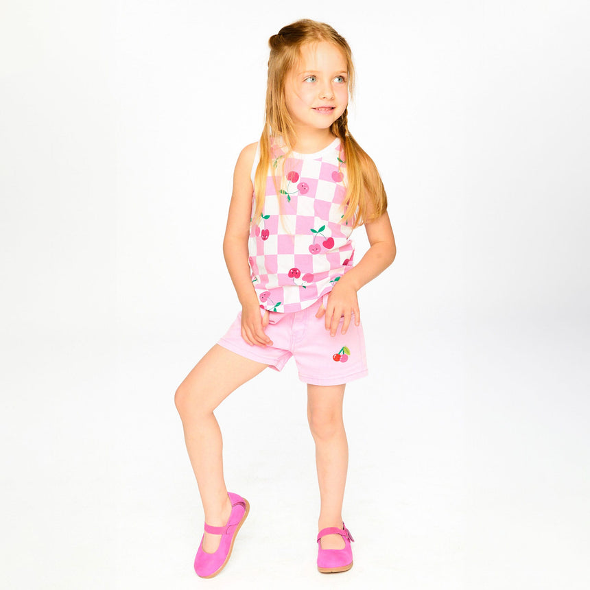 Camisole Carreaux Cerise 3-6ans-Deux par Deux-2X2-H30L72-140B-CLÉMENT