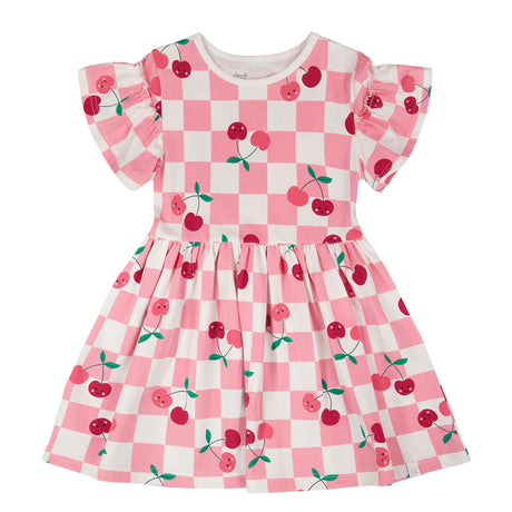 Robe Carreaux Cerise 3-6ans-Deux par Deux-Rose-3-2X2-H30L85-140B-CLÉMENT
