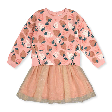 Robe Fraise Givrée 3-6ans-Deux par Deux-Rose-3-2X2-J20G85-257B-CLÉMENT