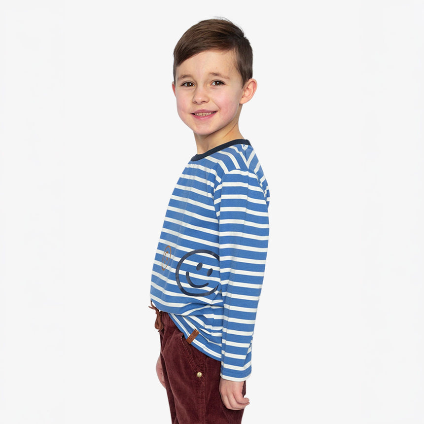 T-shirt Rayé Smiley 3-6ans-Deux par Deux-2X2-J20M73-316B-CLÉMENT