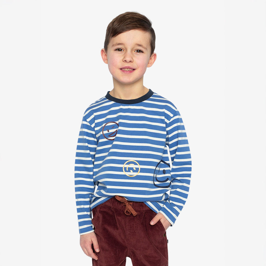 T-shirt Rayé Smiley 3-6ans-Deux par Deux-2X2-J20M73-316B-CLÉMENT