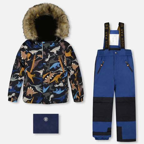 Habit de Neige Deux Pièces Dinos 2-6ans-Deux par Deux-Marine-2-2X3-H10PB48-980B-CLÉMENT