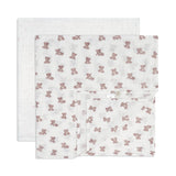 Couvertures de Mousseline (2) - Ours Rose-Piccolo Bambino-ABN-PBD03M97E3PK-CLÉMENT
