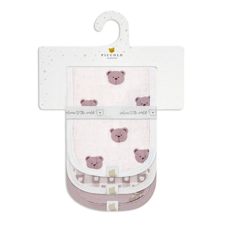 Lange d'Épaule en Mousseline (3) - Ours Rose-Piccolo Bambino-ABN-PBF08M98E3PK-CLÉMENT