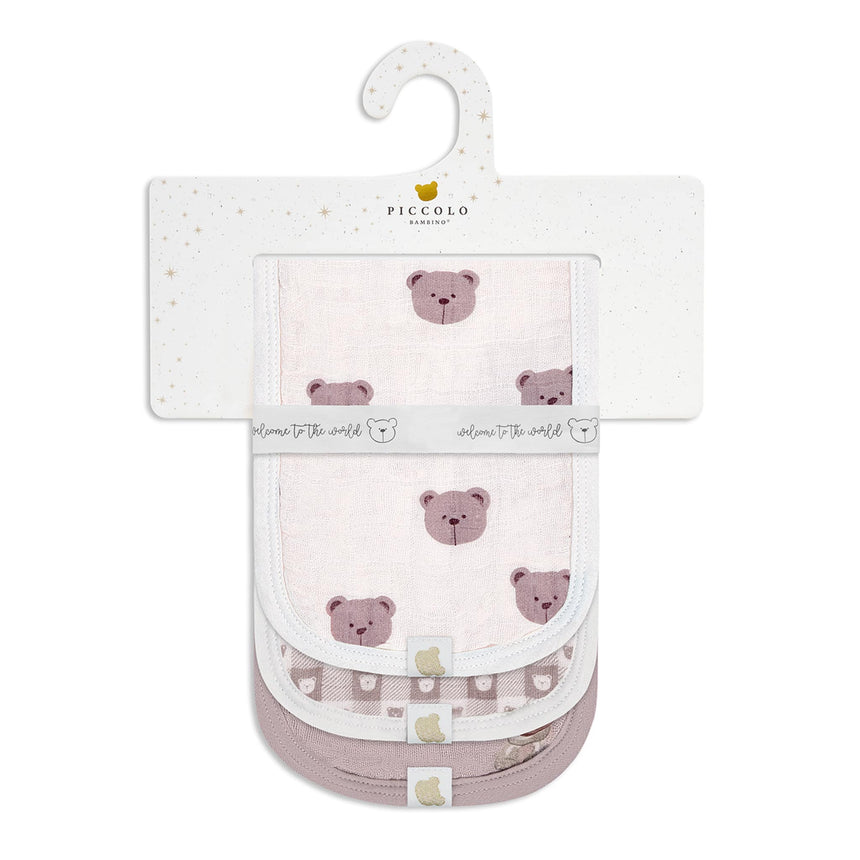 Lange d'Épaule en Mousseline (3) - Ours Rose-Piccolo Bambino-ABN-PBF08M98E3PK-CLÉMENT