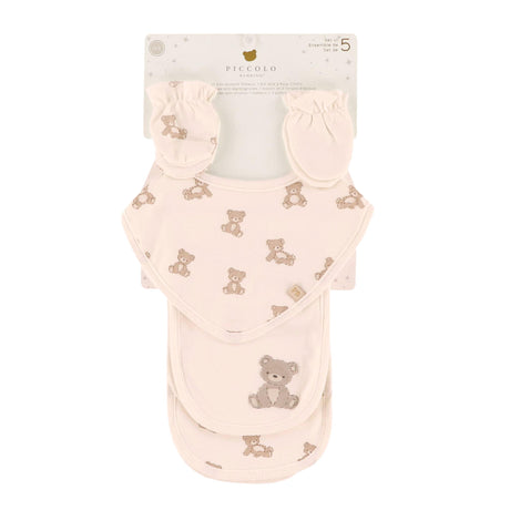 Ensemble Cadeau 5 morceaux - Ours Rose-Piccolo Bambino-ABN-PBFM1J01E3PK-CLÉMENT