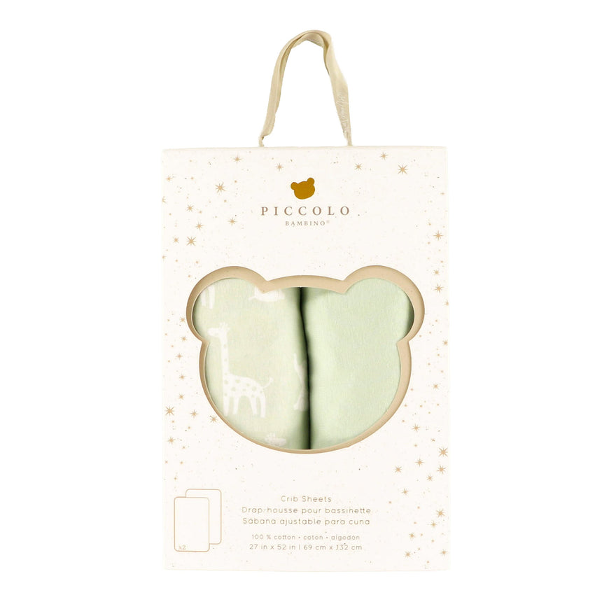 Draps Contour (2) pour Lit de Bébé - Vert-Piccolo Bambino-ABN-PBG01J01E2GN-CLÉMENT