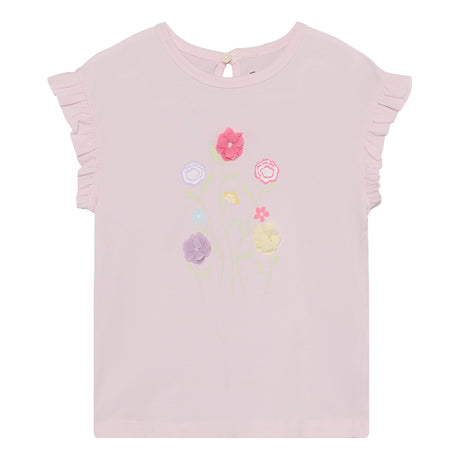 T-shirt Volant Fleurs 3-8ans-Minymo-Rose-3-AC1-124368-5140-CLÉMENT