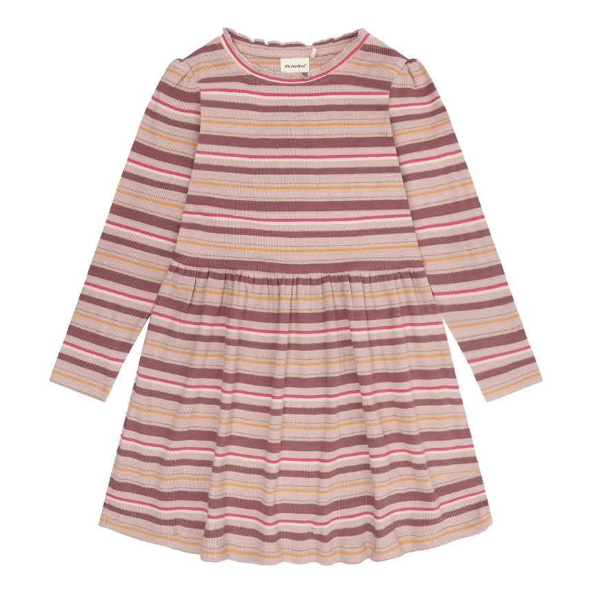 Robe Côtelée Rayée 3-12ans-Minymo-Rose-3-AC1-124403-5000-CLÉMENT