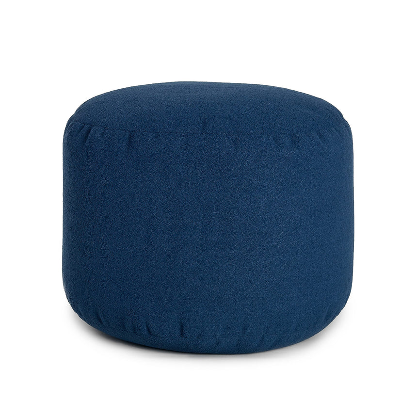 Pouf Repose-Pieds Rond - Bleu Océan-Arico-AIC-2400101132-CLÉMENT