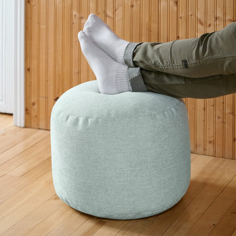 Pouf Repose Pieds - Vert Aloès-Arico-AIC-2400101184-CLÉMENT