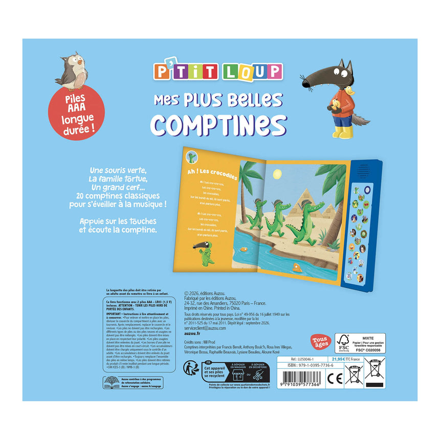P'tit Loup - Mes plus belles comptines-Auzou-AUZ-791039577366-CLÉMENT
