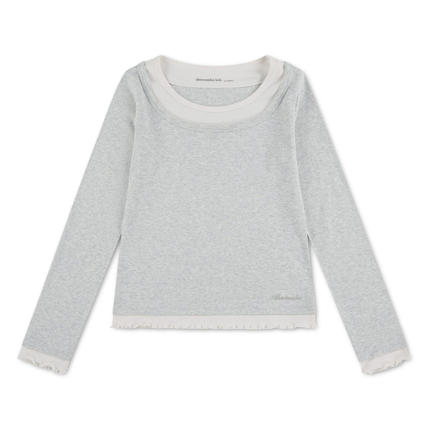T-shirt 2fer 5-18ans-Abercrombie Kids-Gris-7-8-A&F-43AW11-GH3-CLÉMENT