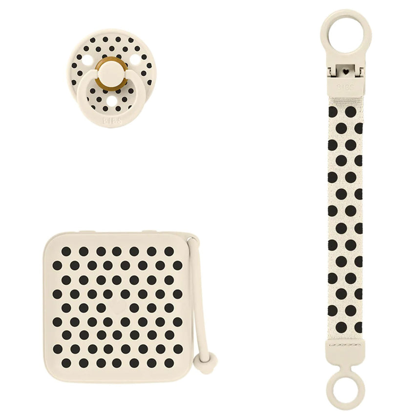 Ensemble Cadeaux Pois Noir/Blanc (Grandeur 2)-Bibs-BIS-7500147-CLÉMENT