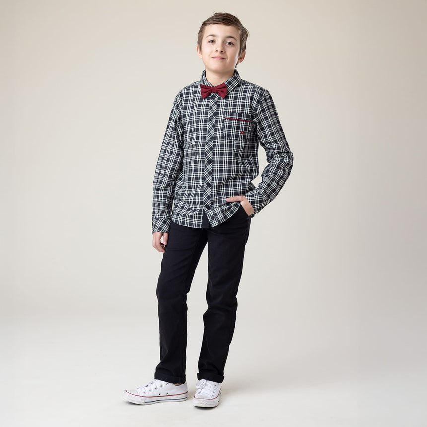 Chemise Carreaux Noir Chic 2-12ans-Nano-BOS-F2525-07-CLÉMENT
