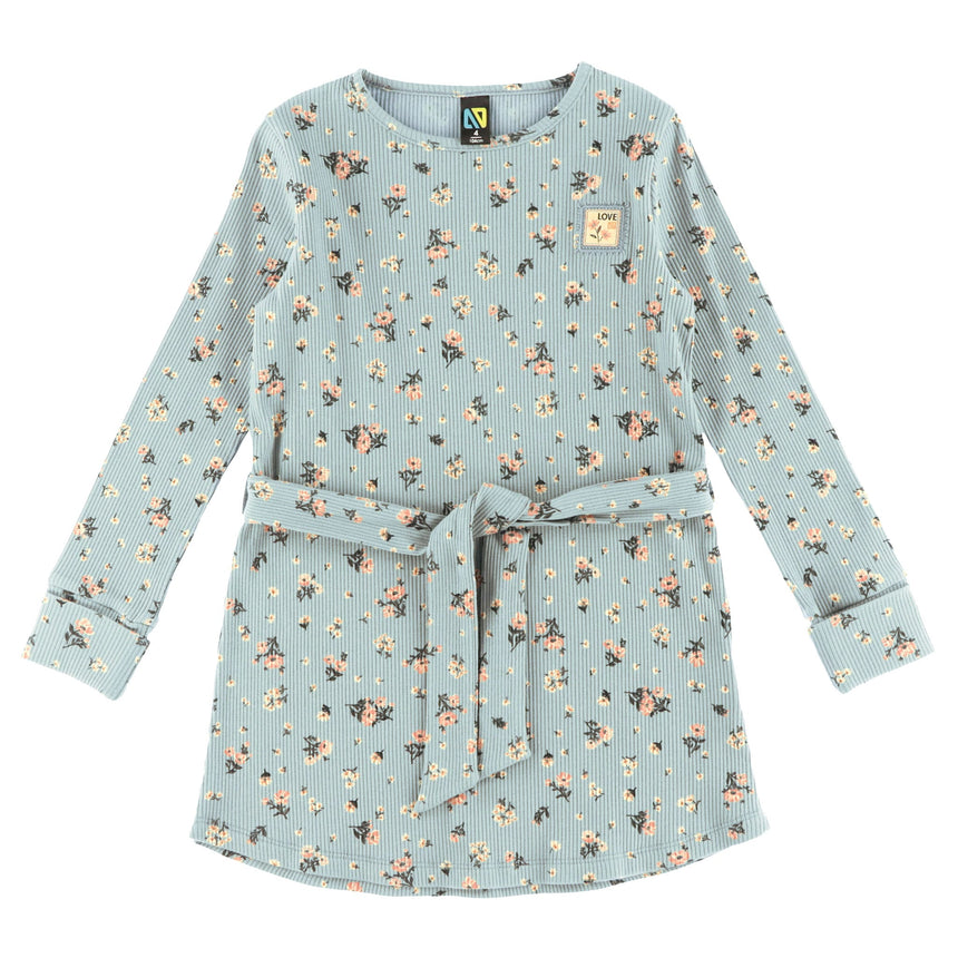 Tunique Ceinture Fleurs 2-12ans-Nano-Bleu-2-BOS-F2606-13-CLÉMENT