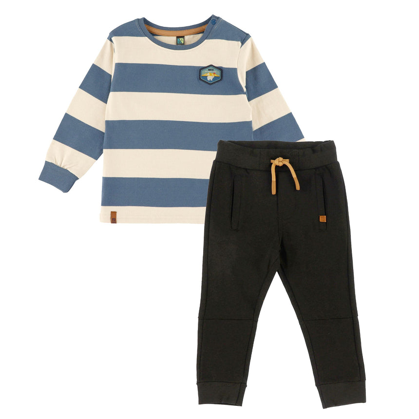 Ensemble T-shirt Rayé Roarrr 6-24mois-Nano-Bleu-3 m-BOS-F2655-07-CLÉMENT