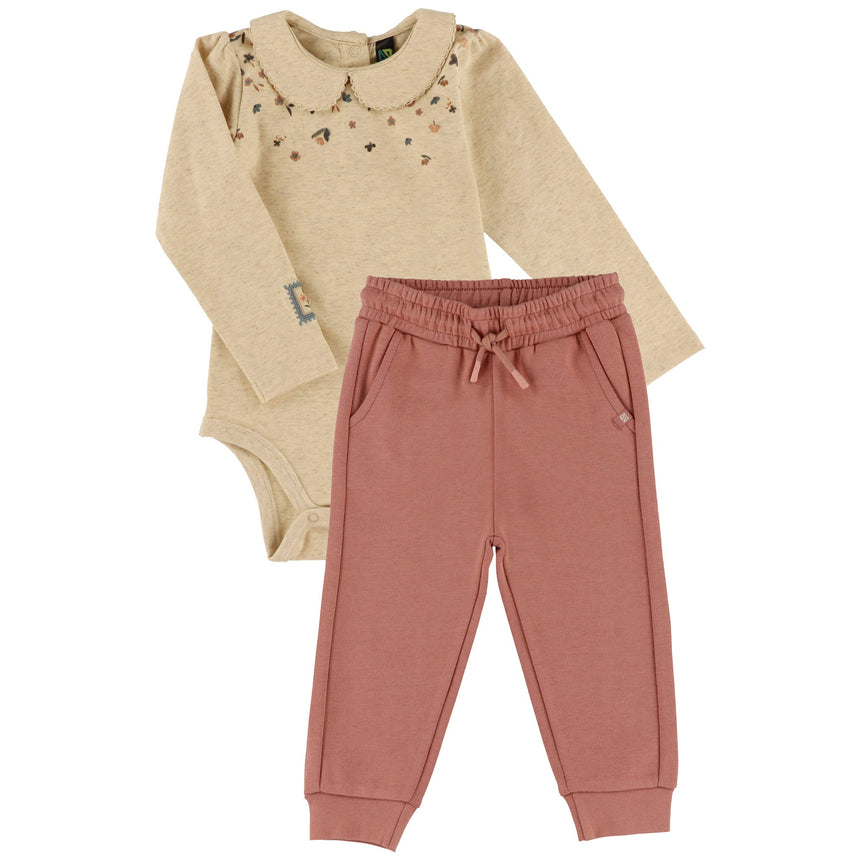 Ensemble Pantalon Floraison 6-24mois-Nano-Beige-3 m-BOS-F2656-02-CLÉMENT
