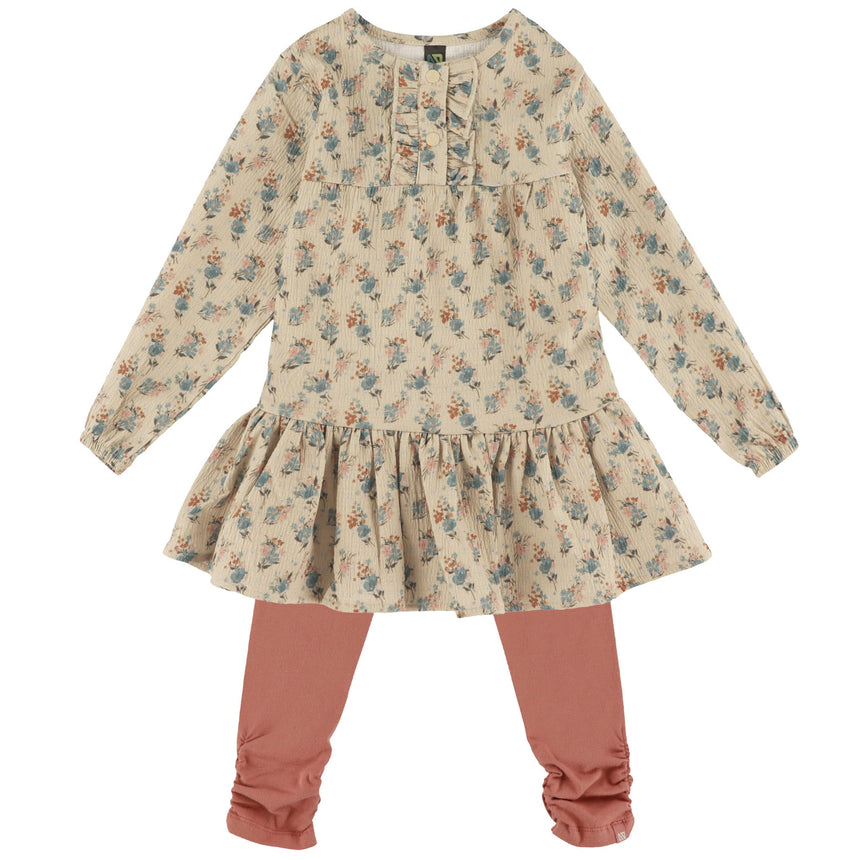 Ensemble Tunique Imprimé Floraison 6-24mois-Nano-Beige-3 m-BOS-F2656-03-CLÉMENT