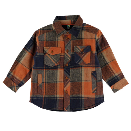 Chemise Carreaux Renard 6-24mois-Nano-Orange-3 m-BOS-F2657-01-CLÉMENT