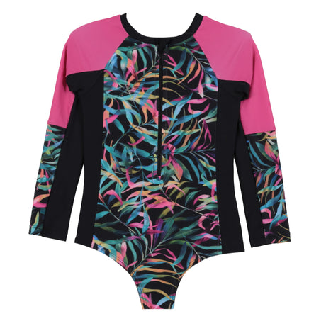 Maillot UV Manches Longues Feuillage 2-14ans-Nano-Noir-2-BOS-S26S02-02-CLÉMENT