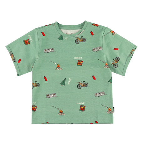 T-shirt Imprimée Camping 2-10ans-Birdz-Sauge-2-BR2-44006-SP26-S-CLÉMENT