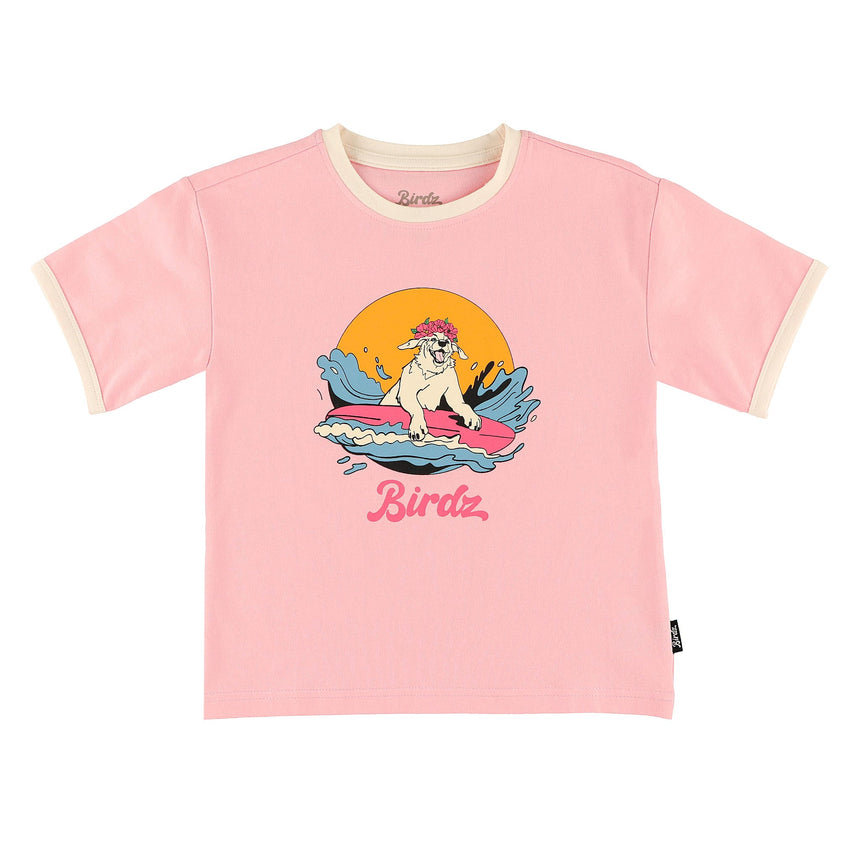 T-shirt Chien Surf 2-10ans-Birdz-Rose-2-BR2-44007-SP26-R-CLÉMENT