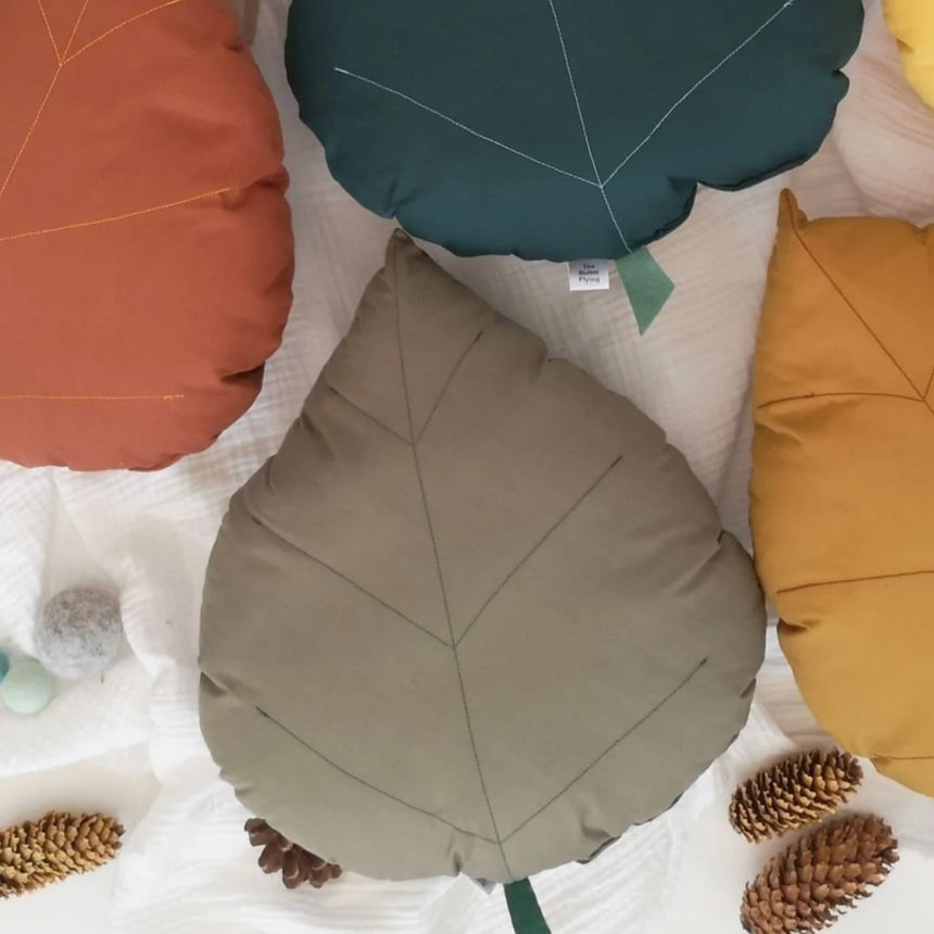 Coussin Feuille de Bouleau - Olive-The Butter Flying-BUT-PILBIROLI-CLÉMENT