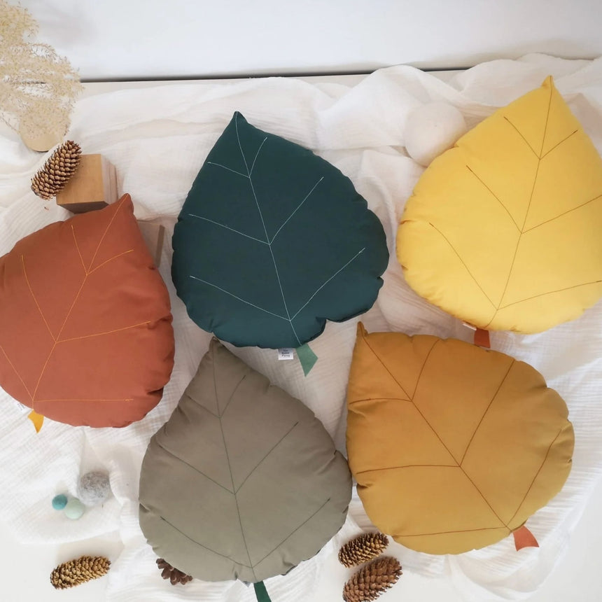 Coussin Feuille de Bouleau - Rouille-The Butter Flying-BUT-PILBIRRUS-CLÉMENT