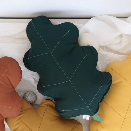 Coussin Feuille de Chêne - Vert-The Butter Flying-BUT-PILOAKFOR-CLÉMENT