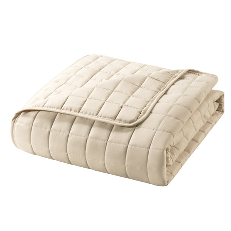 Courtepointe Lit Simple - Beige-Cathay Home-CAH-QUILT-TW-CRE-CLÉMENT