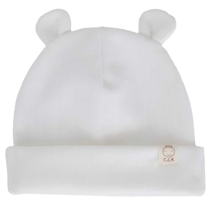 Tuque Côtelée Ourson 0-9mois-Calikids-Blanc-0-3 m-CAL-S2500-CLÉMENT
