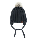 Tuque Pompon Tricot 0-18mois-Calikids-Charcoal-0-3 m-CAL-W2200C2-1-CLÉMENT