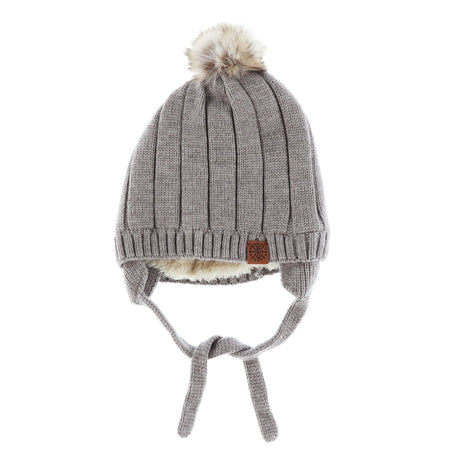 Tuque Pompon Tricot 0-18mois-Calikids-Gris-0-3 m-CAL-W2200C2-1-CLÉMENT