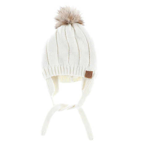 Tuque Pompon Tricot 0-18mois-Calikids-Ivoire-0-3 m-CAL-W2200C2-1-CLÉMENT