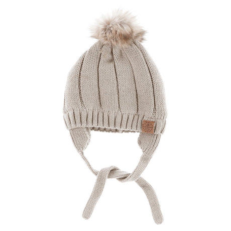 Tuque Pompon Tricot 0-18mois-Calikids-Taupe-0-3 m-CAL-W2200C2-1-CLÉMENT