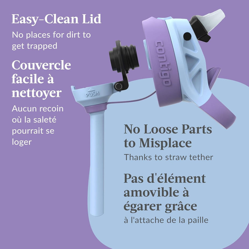Bouteille d'Eau Aubrey Antifuite et Antidéversement - Lila 14 oz-Contigo-CGO-2189005-CLÉMENT
