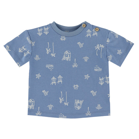 T-shirt Surf Plage 3-24mois-Chat Botte-Bleu-3 m-CHI-1264454C-BLE-CLÉMENT