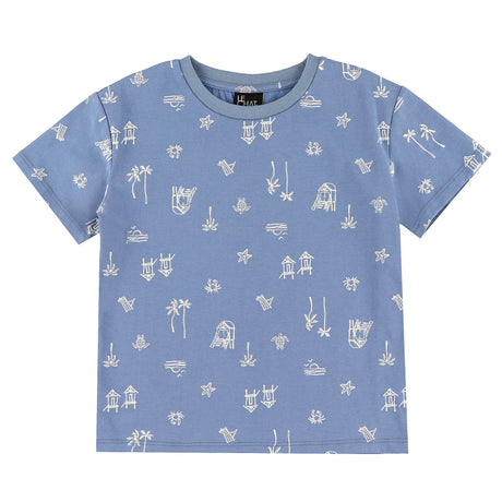 T-shirt Surf Plage 2-8ans-Chat Botte-Bleu-2-CHI-1265454C-BLE-CLÉMENT
