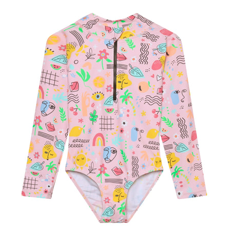 Maillot UV Imprimée Retro 2-12ans-Color Kids-Rose-2-CLO-720374-4802-CLÉMENT