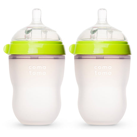 Biberon Souple à Flot Naturel Prévention des Coliques 250ml Ensemble de 2 - Vert-Como Tomo-CMM-EN250TG-CLÉMENT