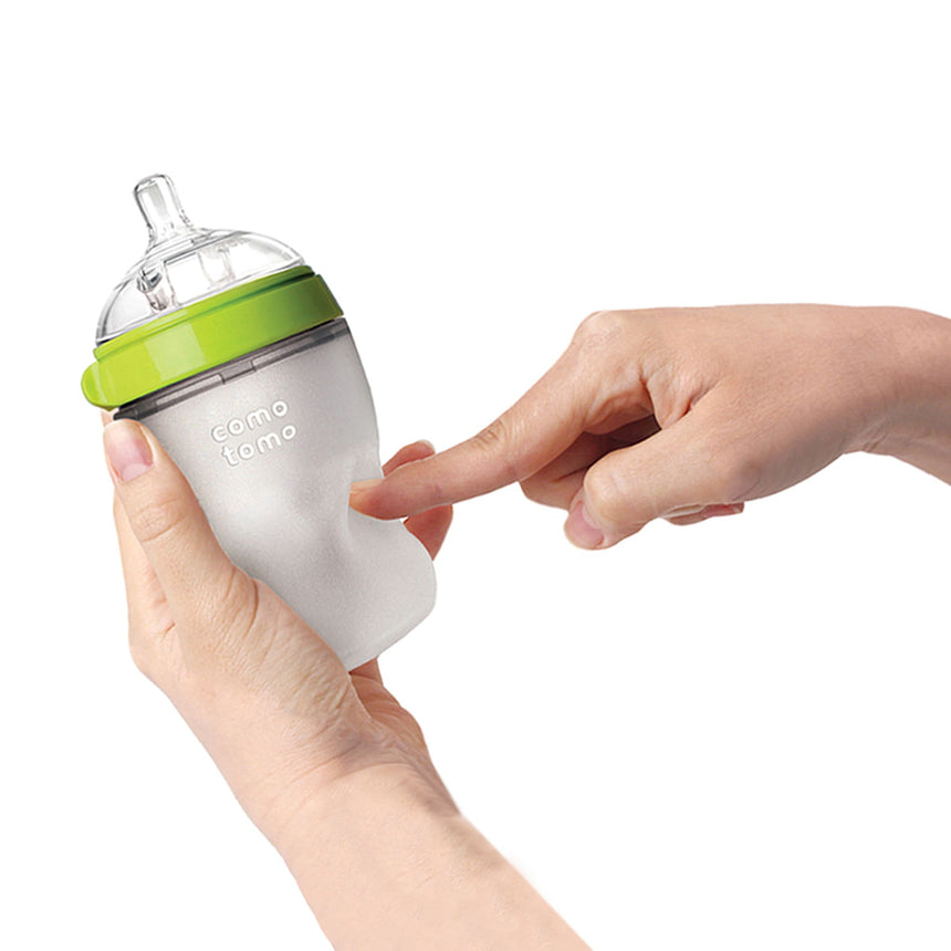 Biberon Souple à Flot Naturel Prévention des Coliques 250ml Ensemble de 2 - Vert-Como Tomo-CMM-EN250TG-CLÉMENT