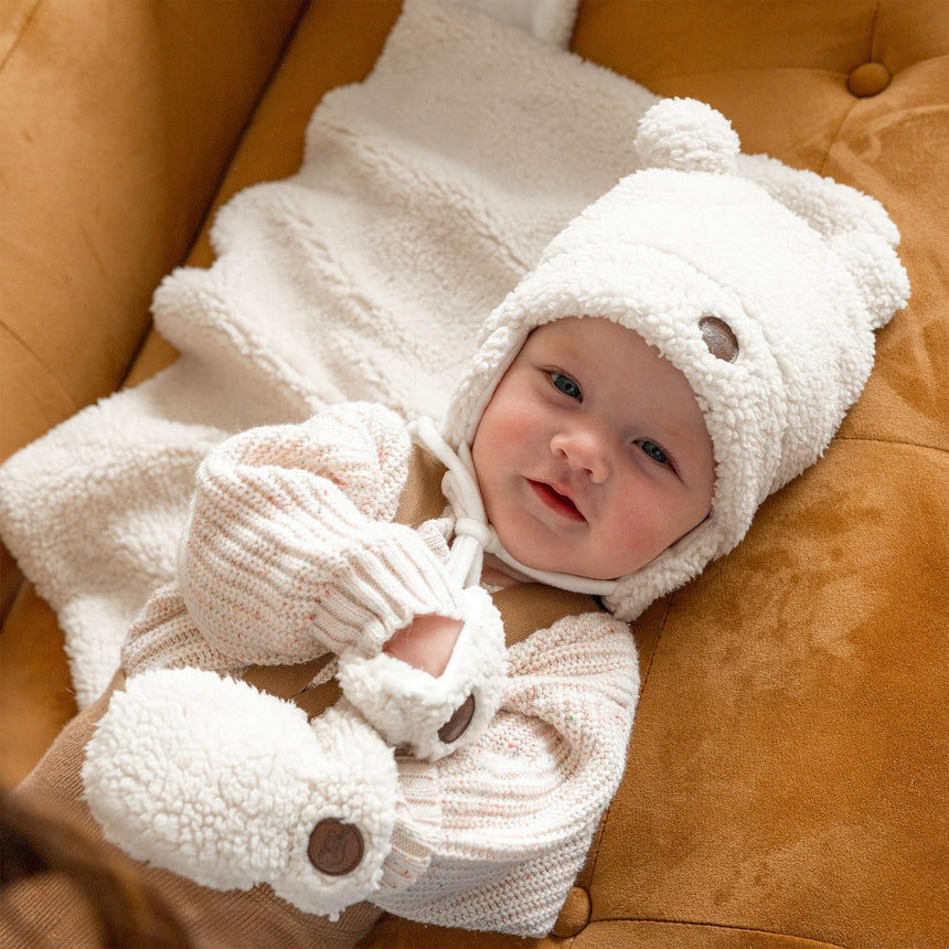 Coffret-cadeau Ourson pour bébé (4 accessoires) - Sherpa Crème-Petit Coulou-COU-PCCC7403-CLÉMENT