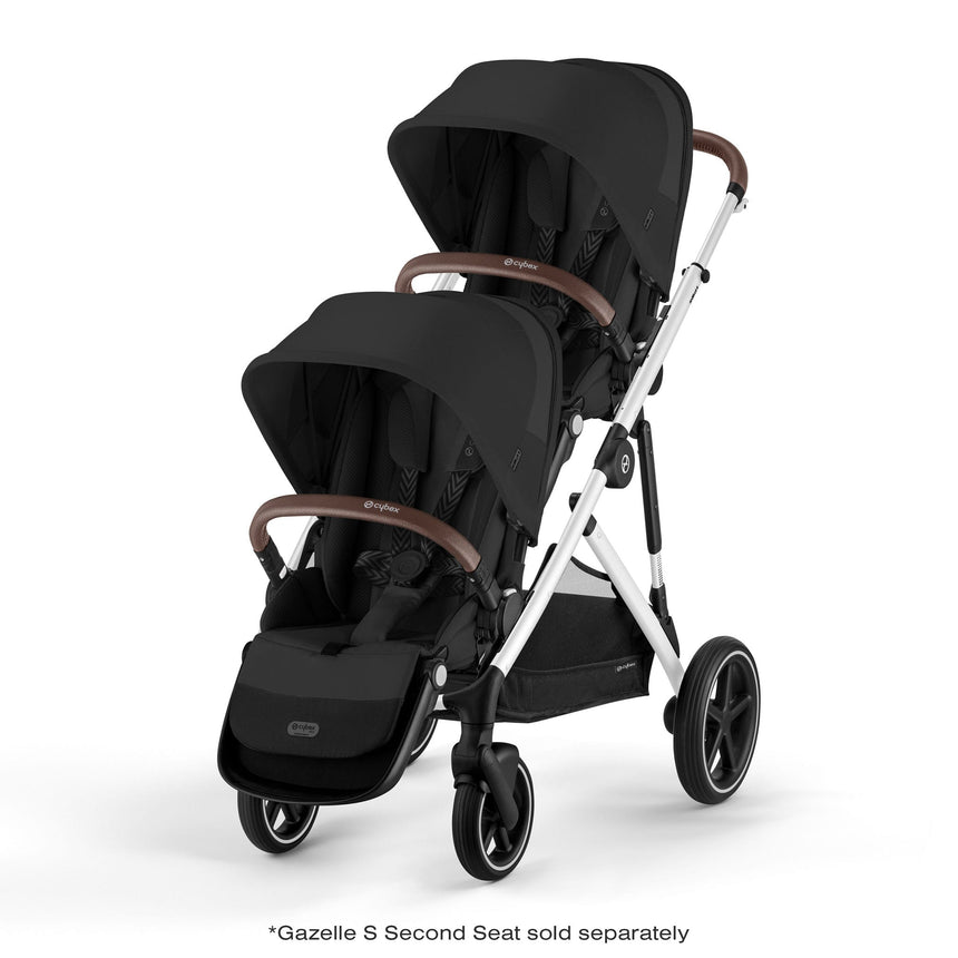 Poussette Gazelle S – Châssis couleur argent avec siège Noir Moon-Cybex-CYB-522004813-CLÉMENT